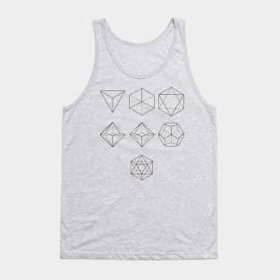 Polyhedral Dice Diagram (Dark) Tank Top